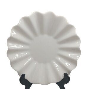 HB Ruffle White Scalloped Platter Set Of 2 New 10"X1"7/8